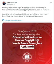 Adalet Bakanlığı 'görevde yükselme' sınav sonuçları açıklandı