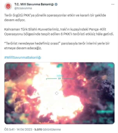 MSB: Pençe-Kilit bölgesinde 6 PKK'lı etkisiz hale getirildi