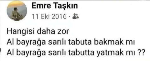 Şehit Taşkın'ın 'al bayraklı tabut' paylaşımı ortaya çıktı