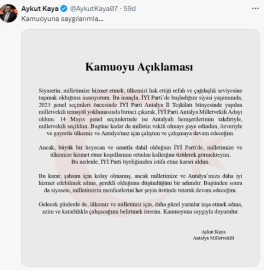Antalya Milletvekili Aykut Kaya, İYİ Parti'den istifa etti