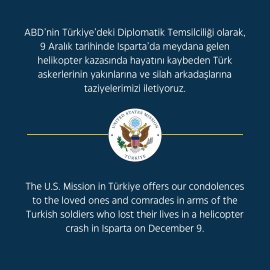 ABD Büyükelçiliği'nden taziye mesajı