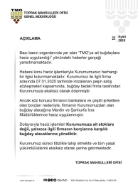 TMO'dan haciz iddialarına ilişkin açıklama