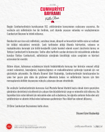 Diyanet'ten '29 Ekim' mesajı